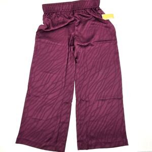 Michael Kors Wide Leg Cordovan Satin Pants